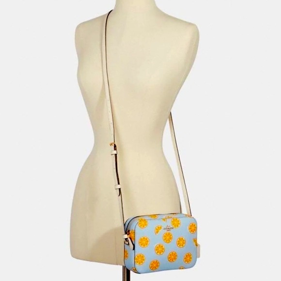 New Coach  Mini Camera Bag With Orange Print - Picture 2 of 10